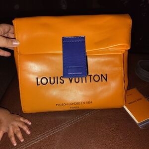 Louis Vuitton Orange and Blue Men's Bag